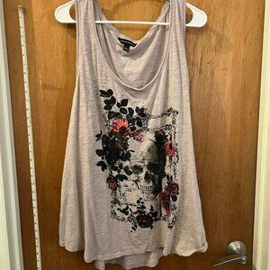 Size 3X - Rock & Republic - Tan/Gray Graphic Tank Top